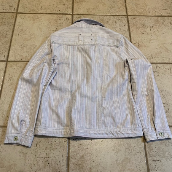 Lana Lee Striped Button-Up Jacket - Size M - Picture 4 of 6
